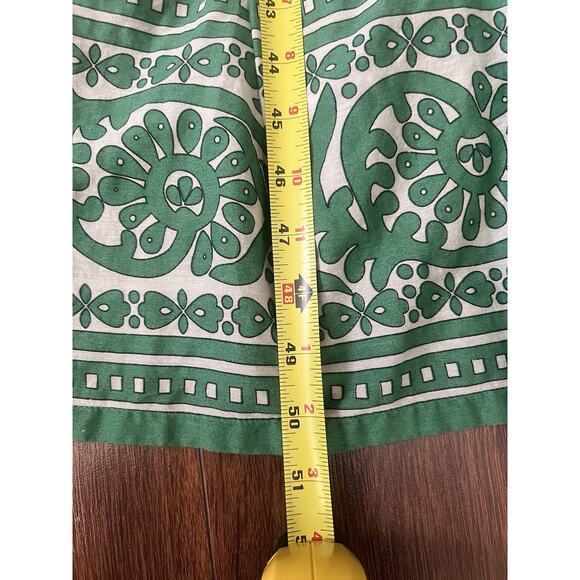 NATURAL LIFE Auguste Cream Green Border 100% Cotton Boho Maxi Dress Sz M - Picture 16 of 16